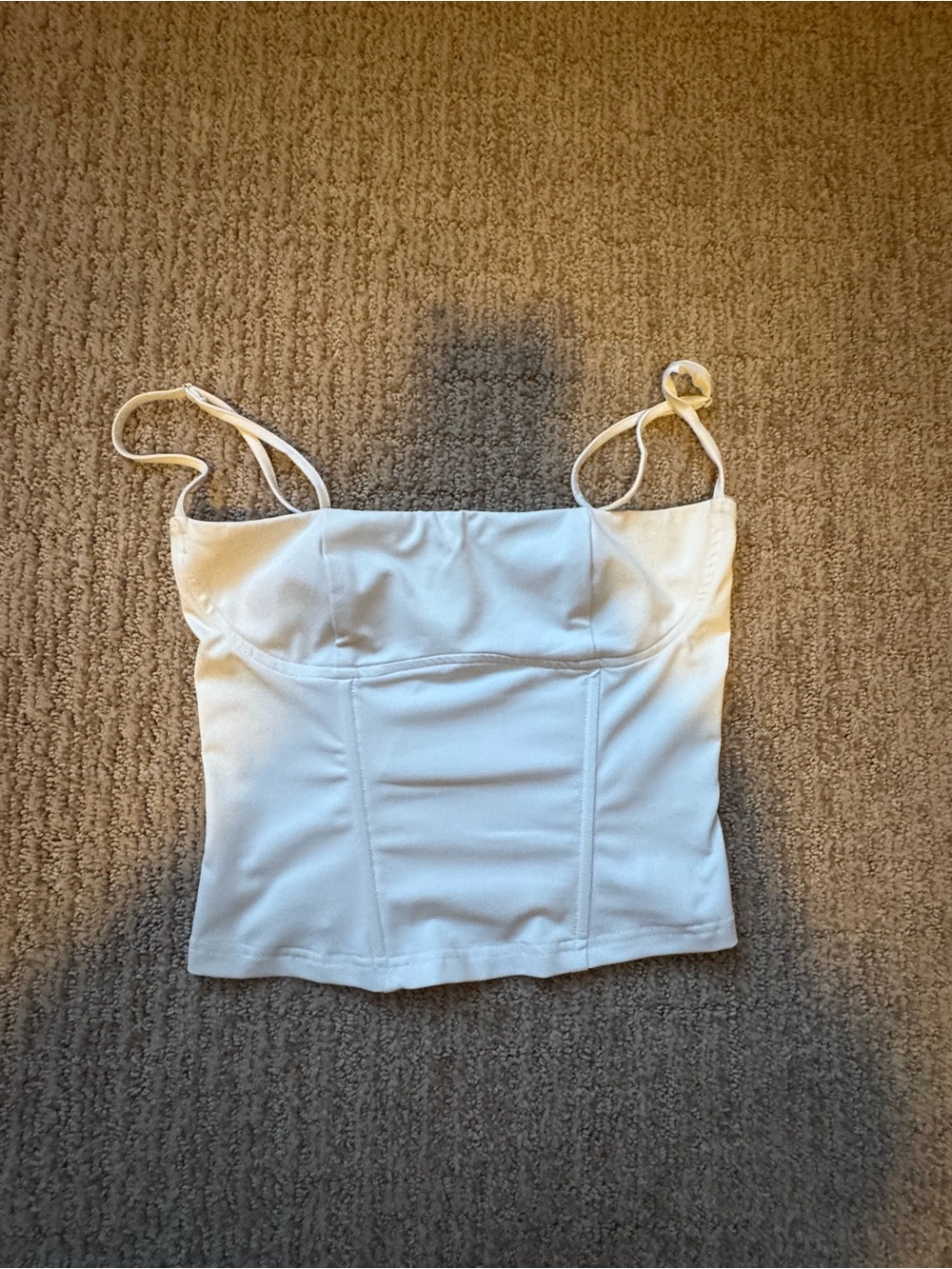 Edikted White Bustier Cami with Spaghetti Straps